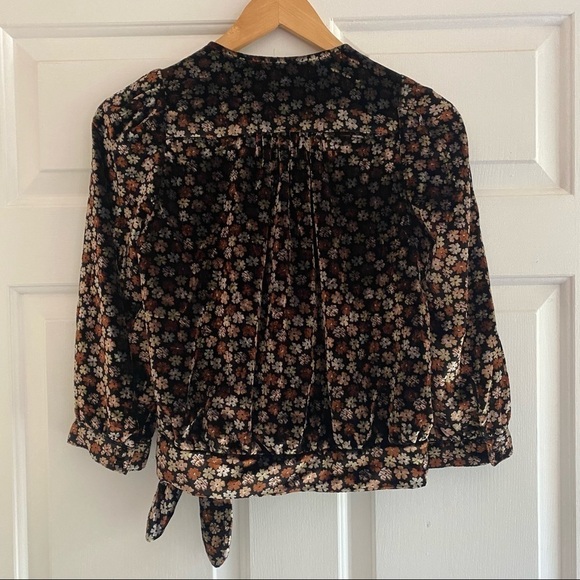 Madewell Velvet Wrap Top in Petite Blooms - Picture 9 of 11